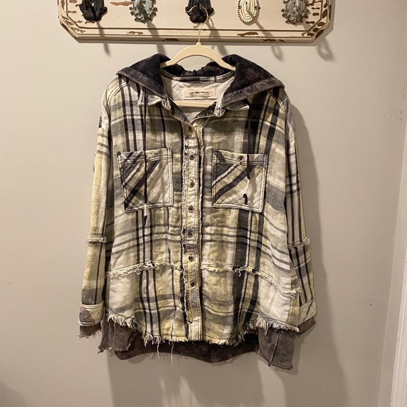 NWOT XS Free People Calico Basin Plaid Buttondown - Picture 8 of 13